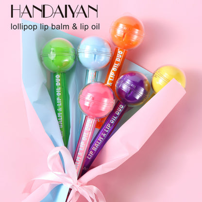 HANDAIYAN  Dual-Use Lollipop Color-Changing Lip Balm Lipstick Moisturizing Lip Oil Lip Gloss