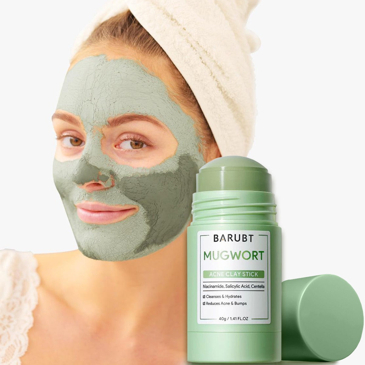 BARUBT mugwort mud mask stick deep cleansing mild blackhead repair facial care smearable mask