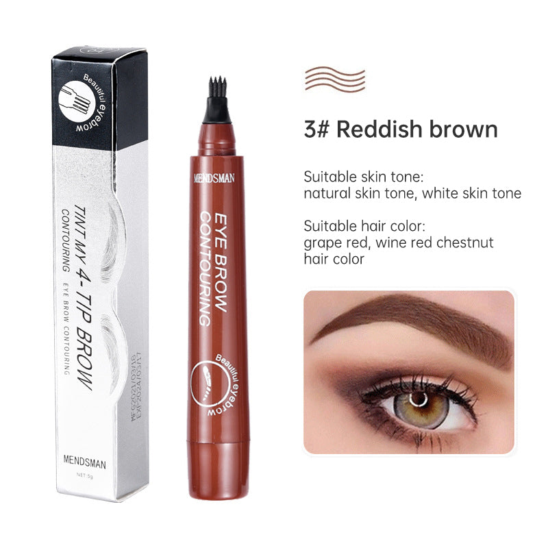 Long Lasting 5 Colors Sketch Liquid Eye Brow Pencil Waterproof Microblading Tattoo Fork Tip Eyebrow Pencil