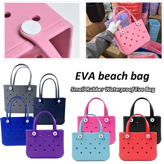 Small Bogg Bag Mini Childs Beach Rubber Tote Bags Waterproof Sandproof Summer Storage Basket Women Shopping Bag Kid Beach Bag