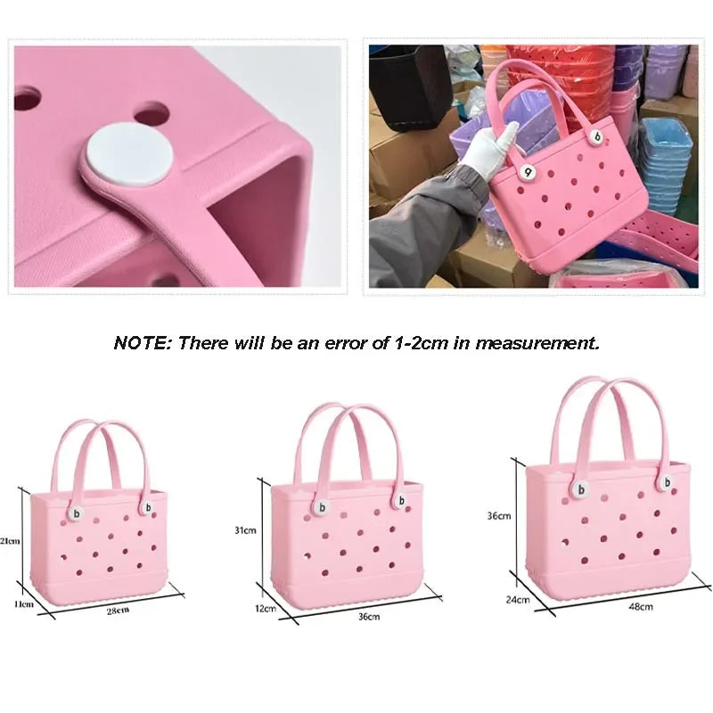 Small Bogg Bag Mini Childs Beach Rubber Tote Bags Waterproof Sandproof Summer Storage Basket Women Shopping Bag Kid Beach Bag