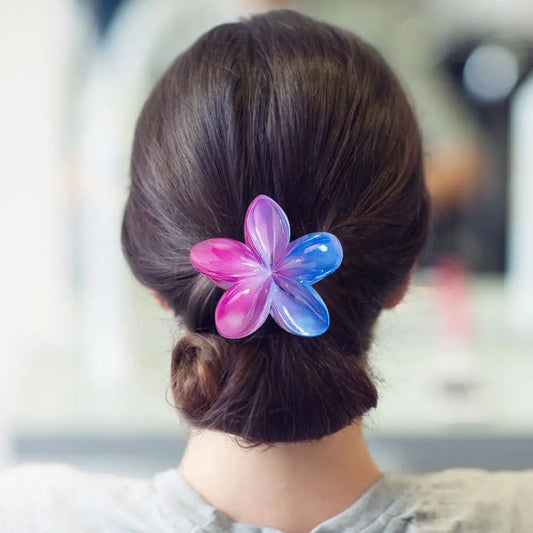 Simple Style Egg Flower Hair Clip Fashion Hair Accessories Gradient Color Ponytail Hairpin Headwear Transparent Shark Clip