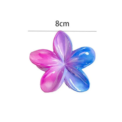 Simple Style Egg Flower Hair Clip Fashion Hair Accessories Gradient Color Ponytail Hairpin Headwear Transparent Shark Clip